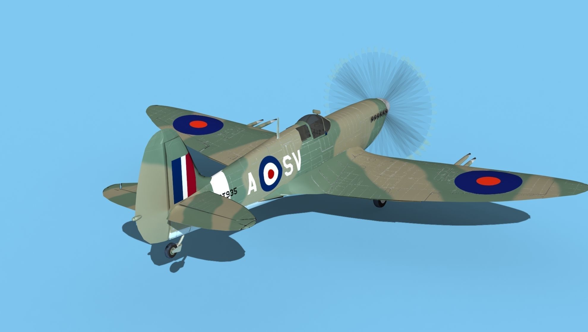 Supermarine Spitfire MkXII V04 3D model_5