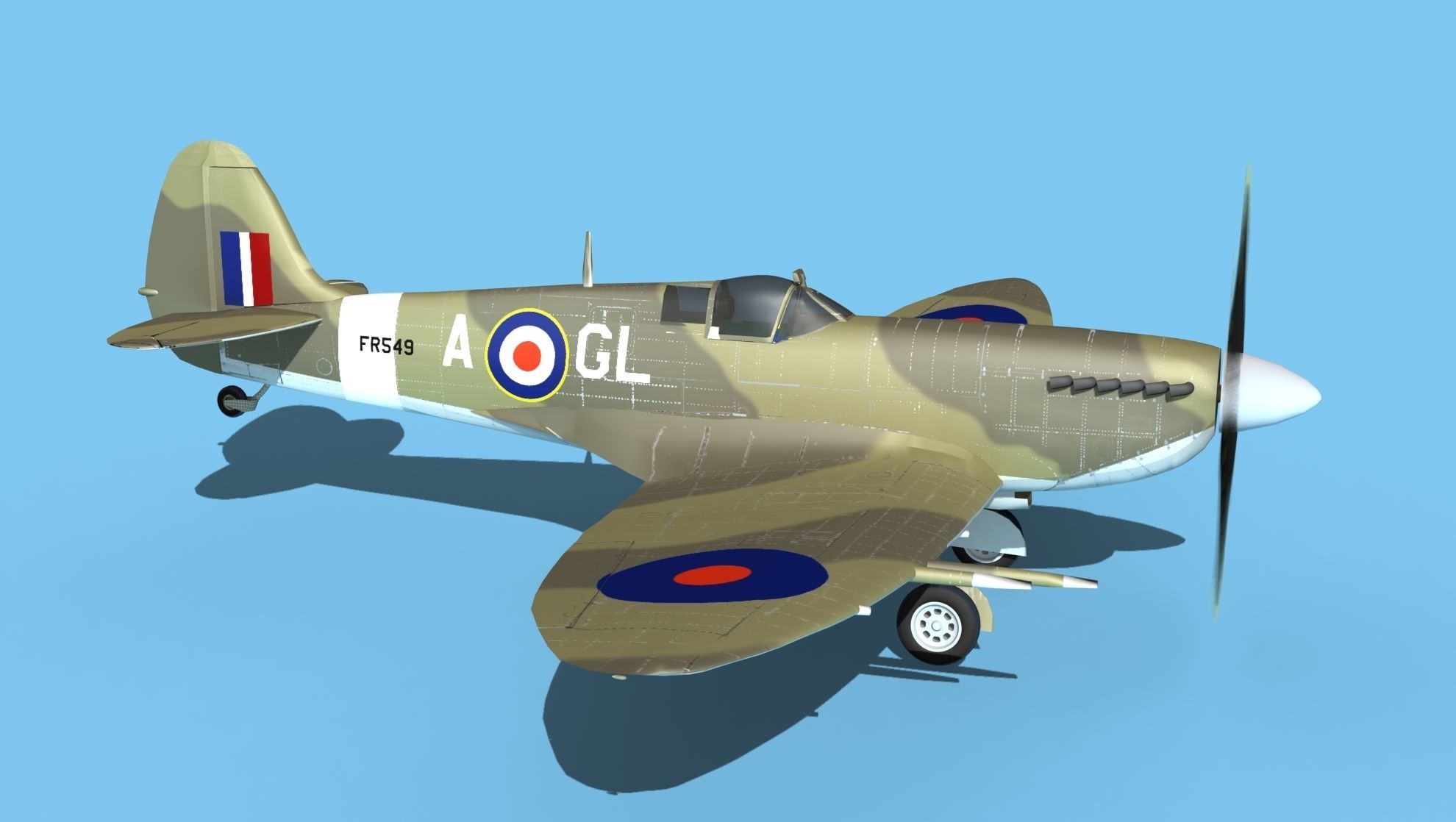 Supermarine Spitfire MkXII V05 3D model_3
