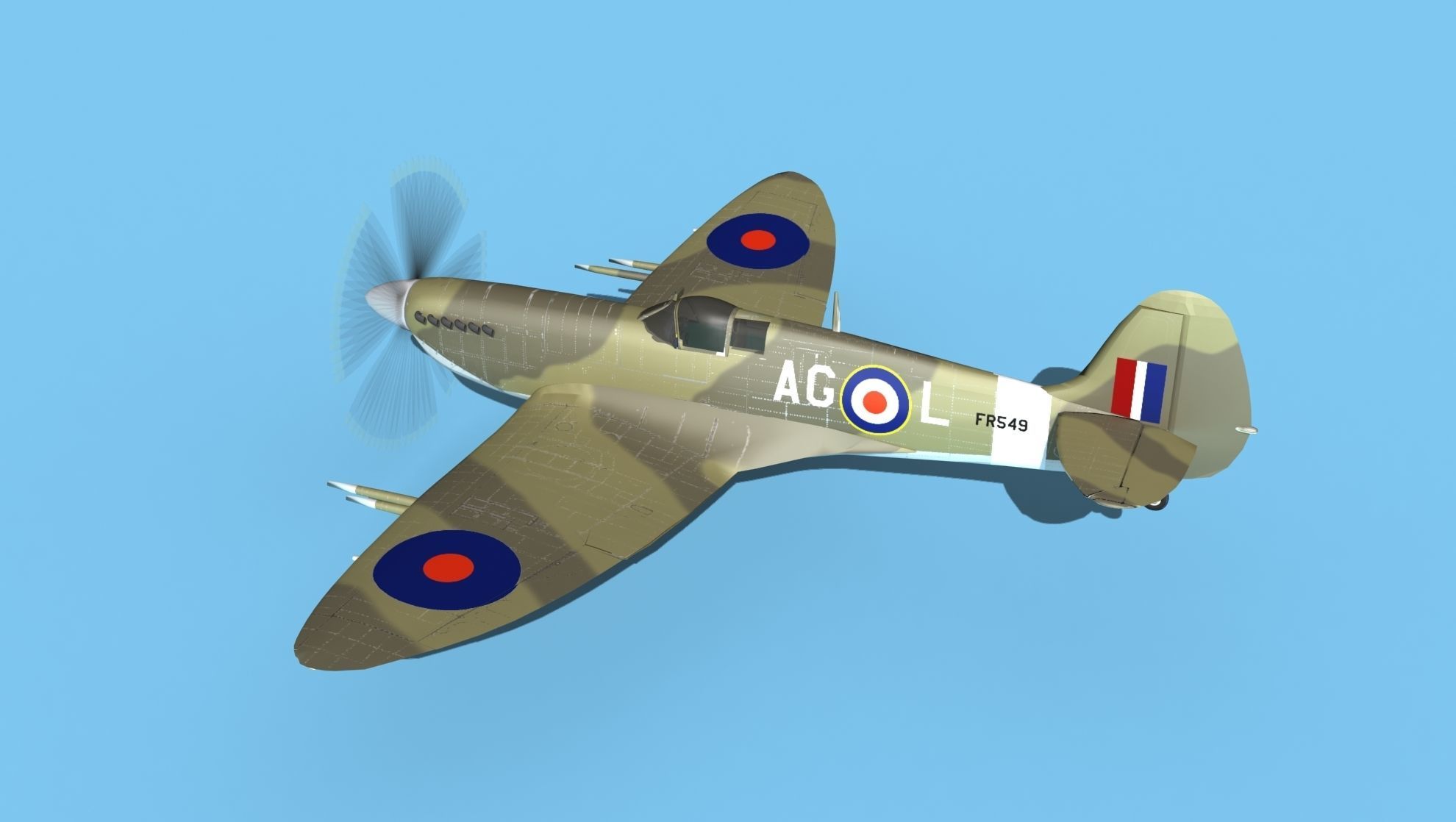 Supermarine Spitfire MkXII V05 3D model_8