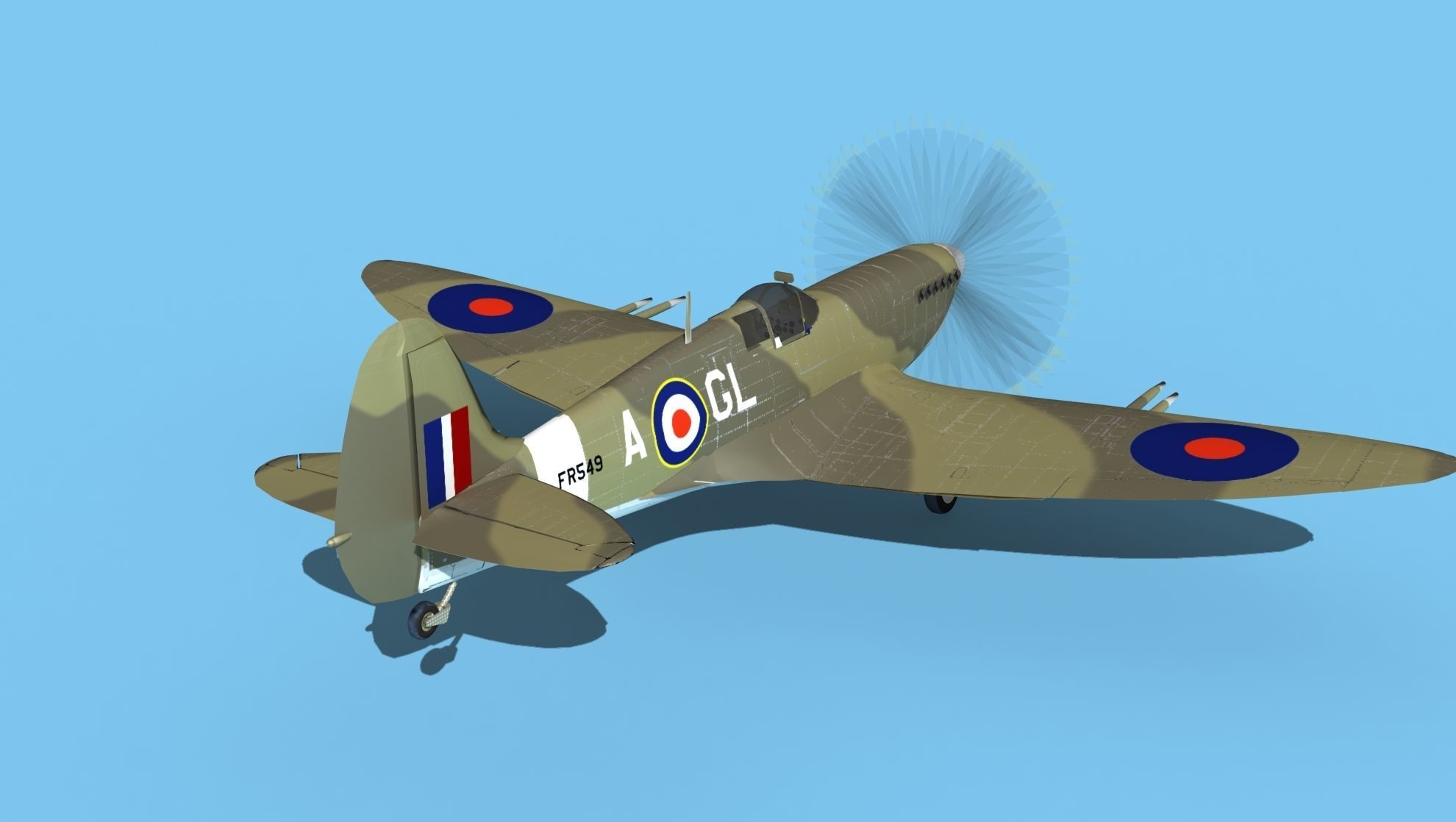 Supermarine Spitfire MkXII V05 3D model_5
