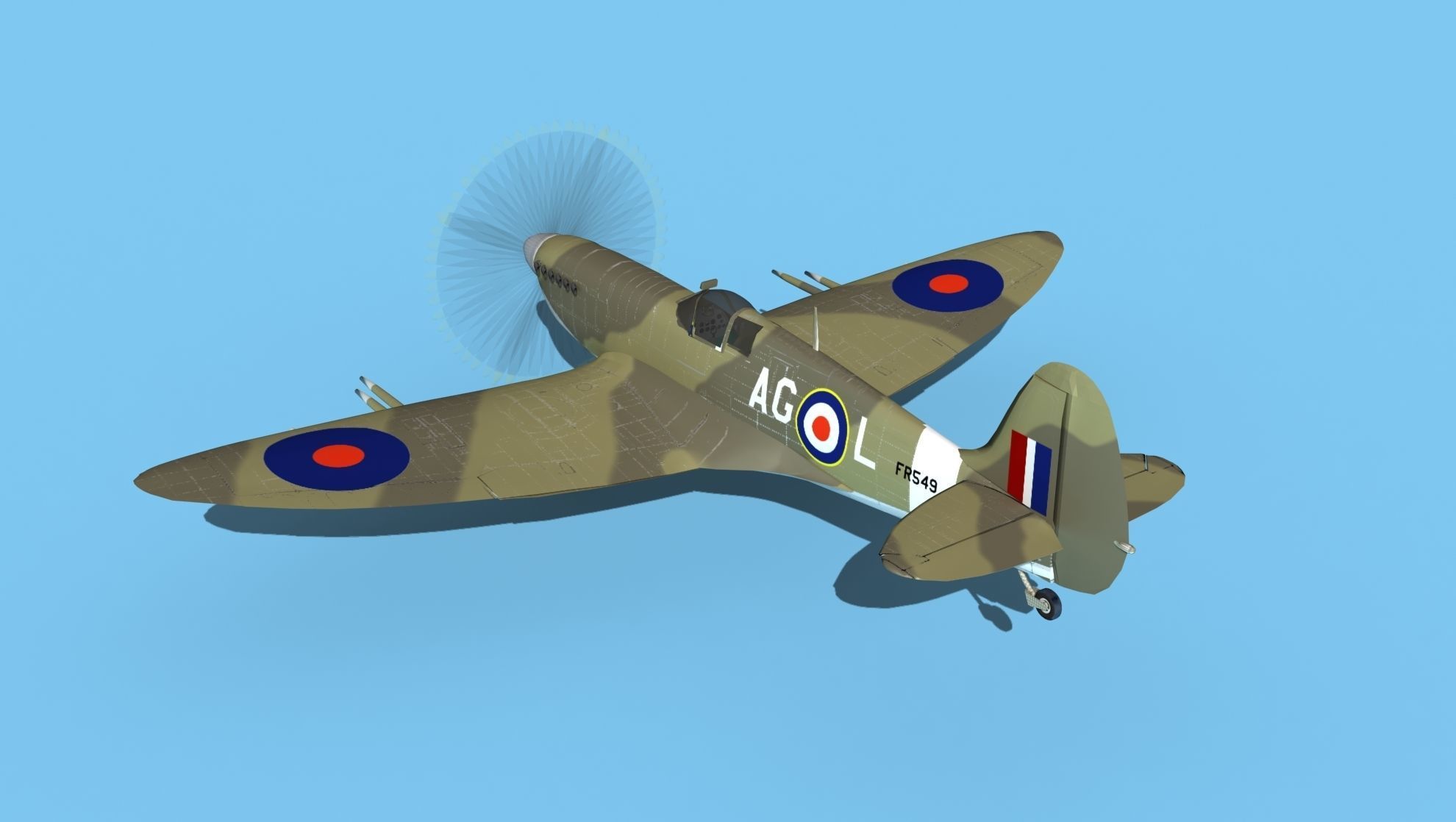 Supermarine Spitfire MkXII V05 3D model_7