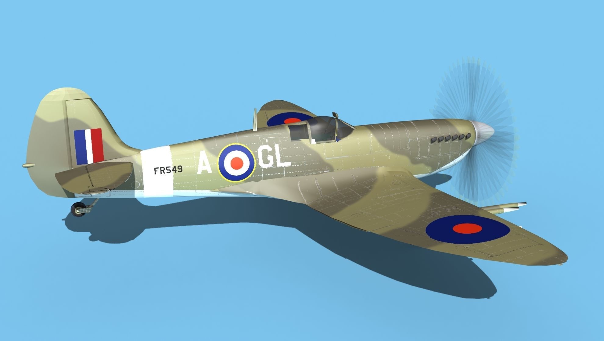 Supermarine Spitfire MkXII V05 3D model_4
