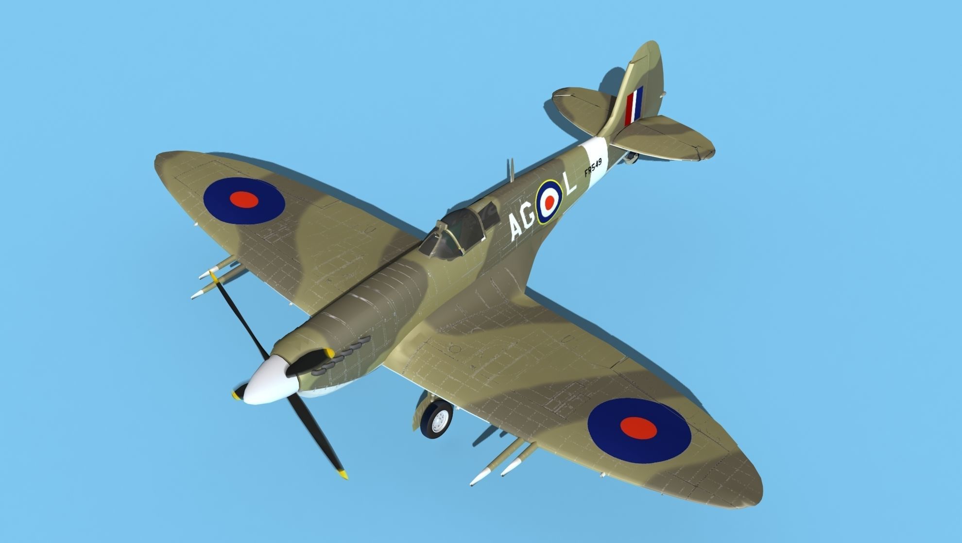 Supermarine Spitfire MkXII V05 3D model_10