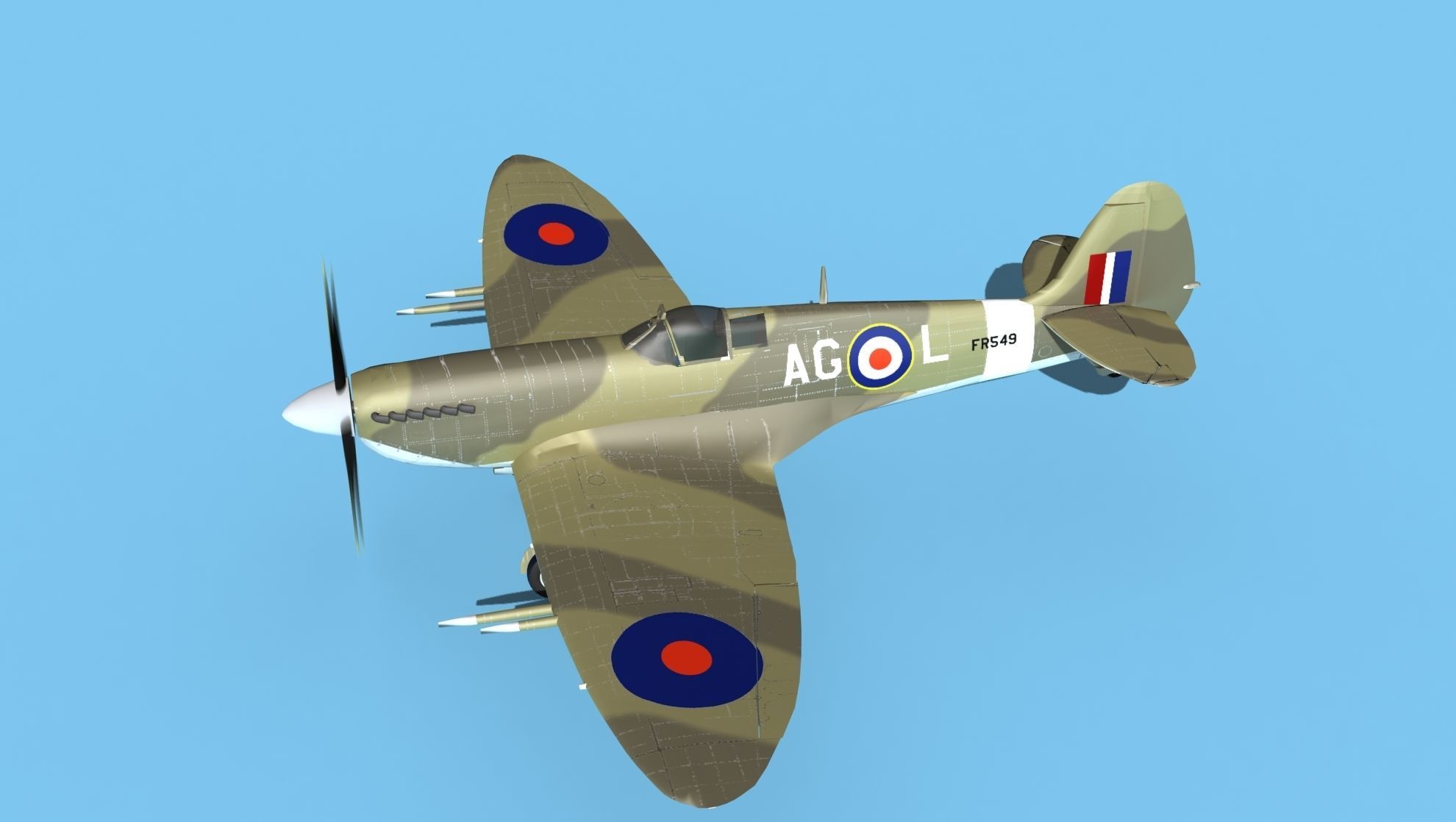 Supermarine Spitfire MkXII V05 3D model_9