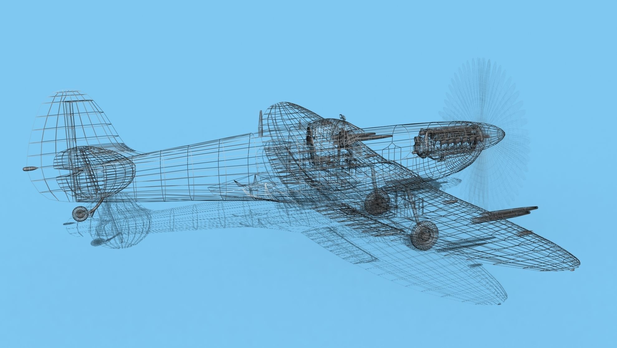 Supermarine Spitfire MkXII V05 3D model_14