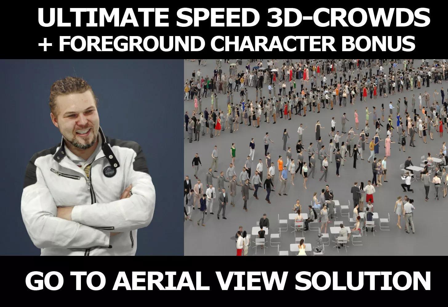3d crowds Keen Foreground Casual Man In Jacket And Jeans Sitting 3D Model Collection_0