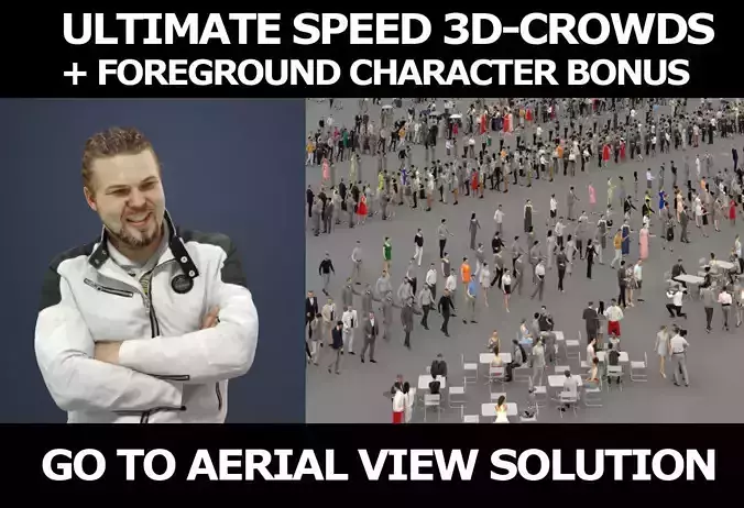 3d crowds Keen Foreground Casual Man In Jacket And Jeans Sitting 3D Model Collection