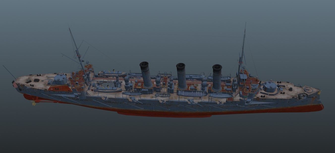 BattleShip Low-poly 3D model_10