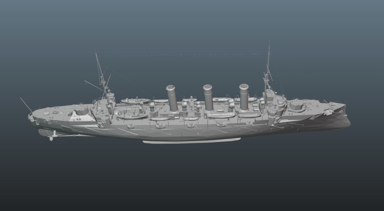 BattleShip Low-poly 3D model_15