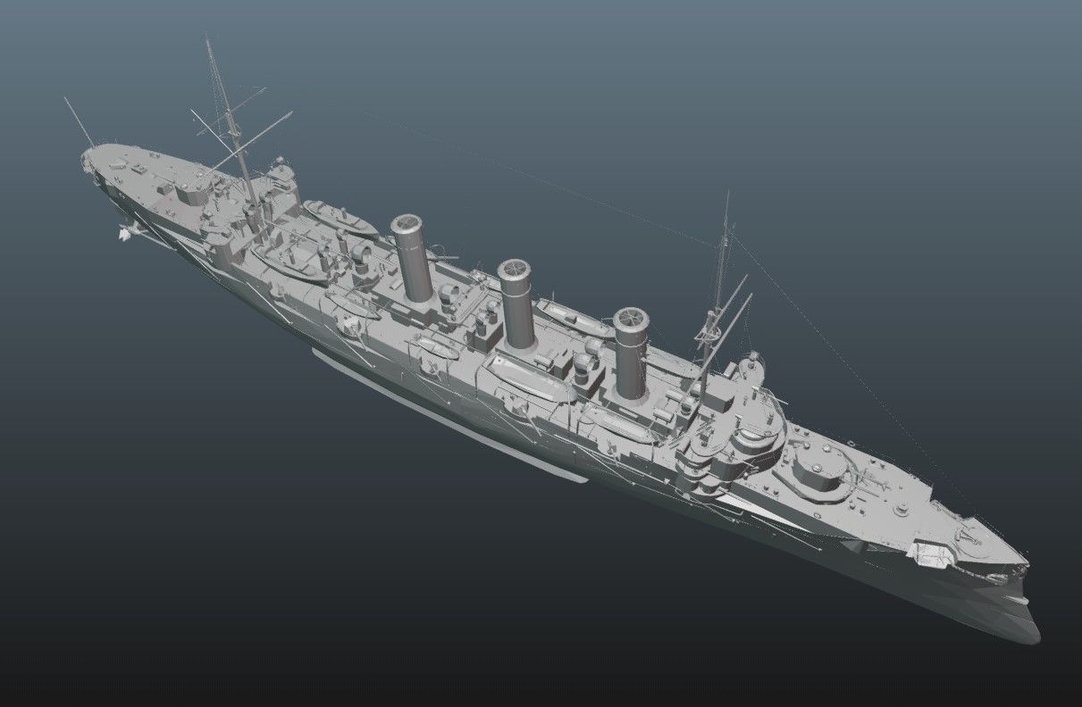 BattleShip Low-poly 3D model_22