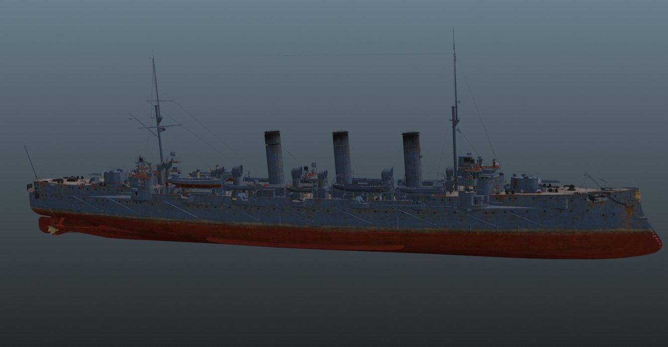 BattleShip Low-poly 3D model_9