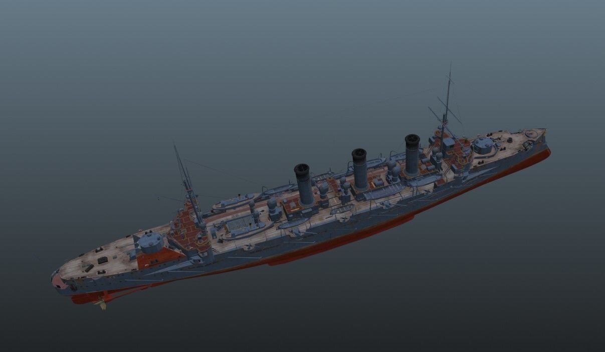 BattleShip Low-poly 3D model_3