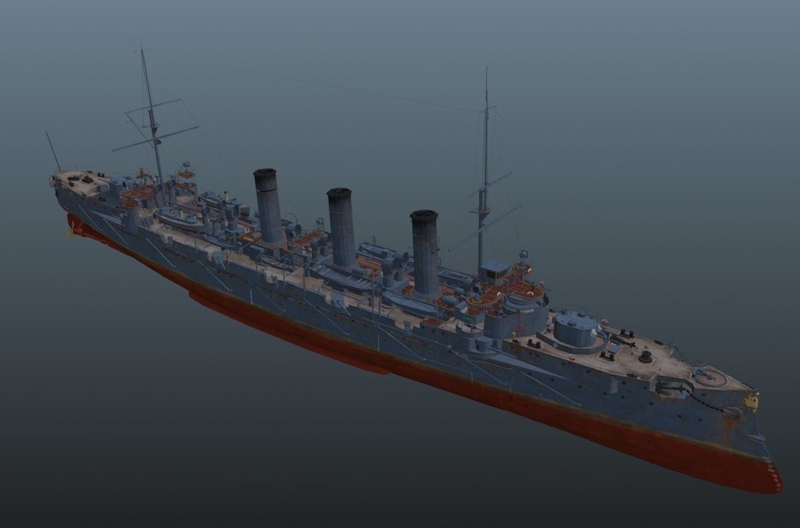 BattleShip Low-poly 3D model_23