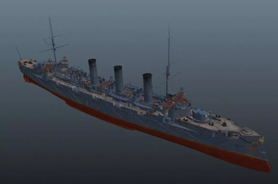 BattleShip Low-poly 3D model_0