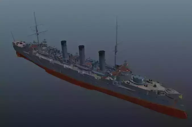 BattleShip Low-poly 3D model