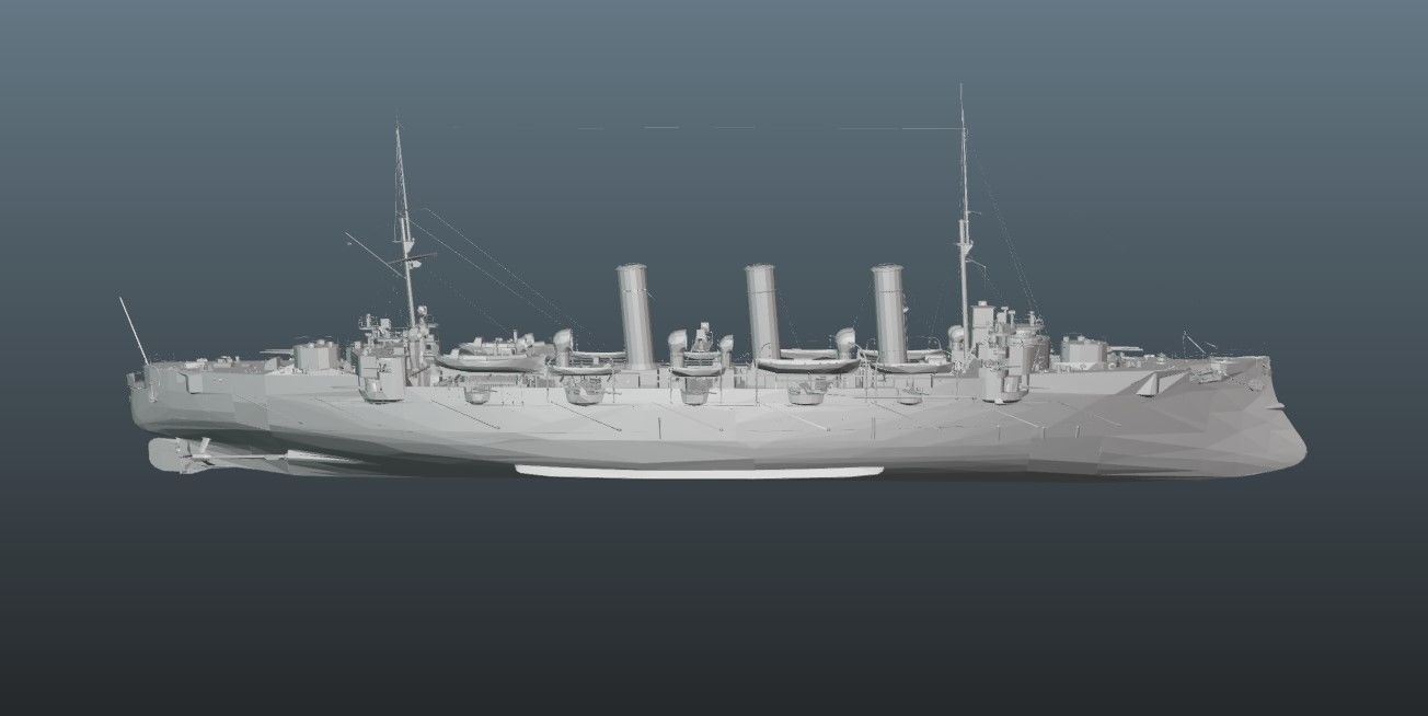 BattleShip Low-poly 3D model_20