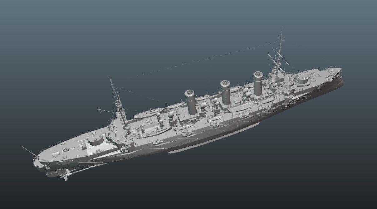 BattleShip Low-poly 3D model_19