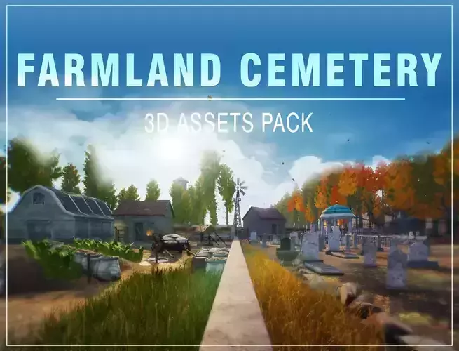 Village Farm and Graveyard Pack Low-poly 3D model