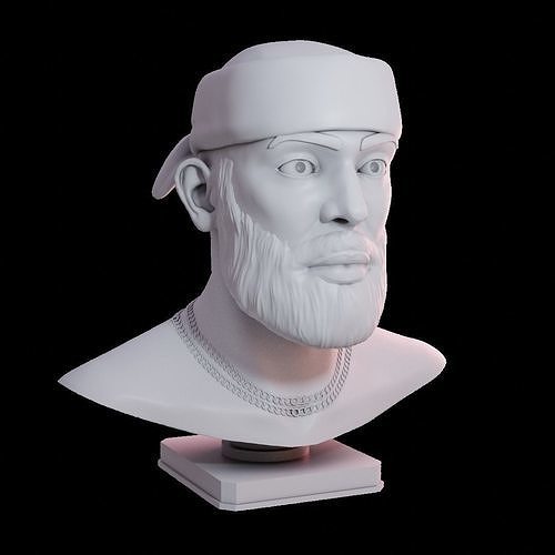 Bearded Man BUST 3D print model
