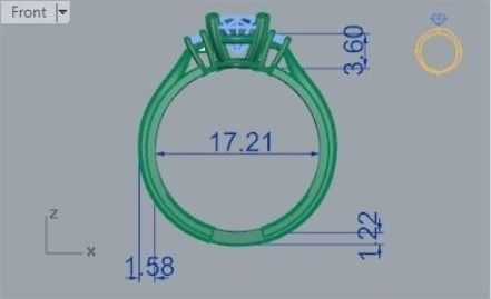 3 Diamond Ring 319 3D print model_3