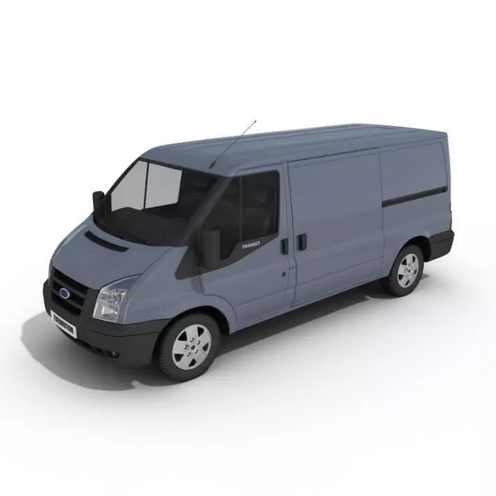 Grey Mini Bus 3D model