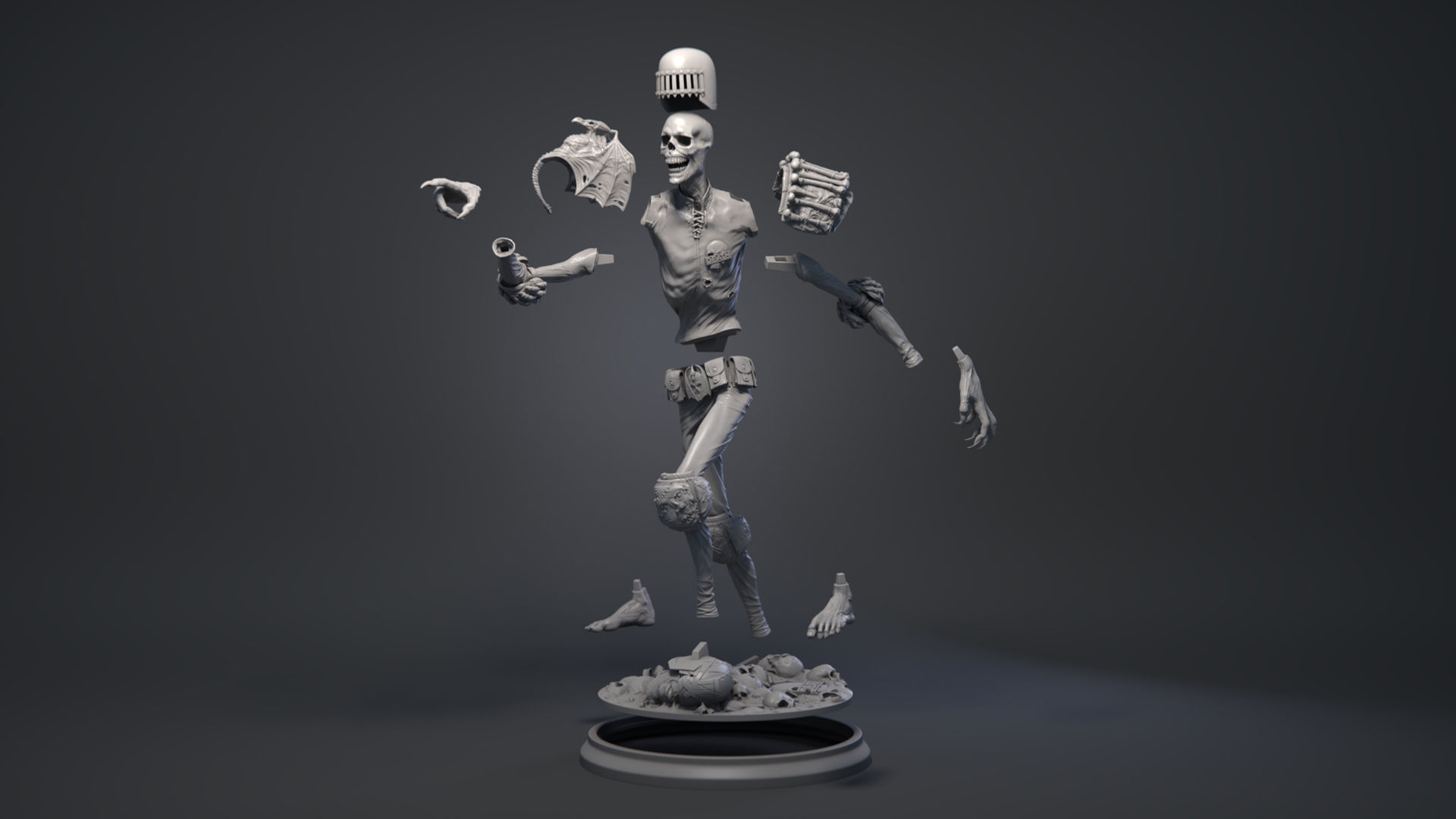 Judge Death statue fan art 3D print model_5