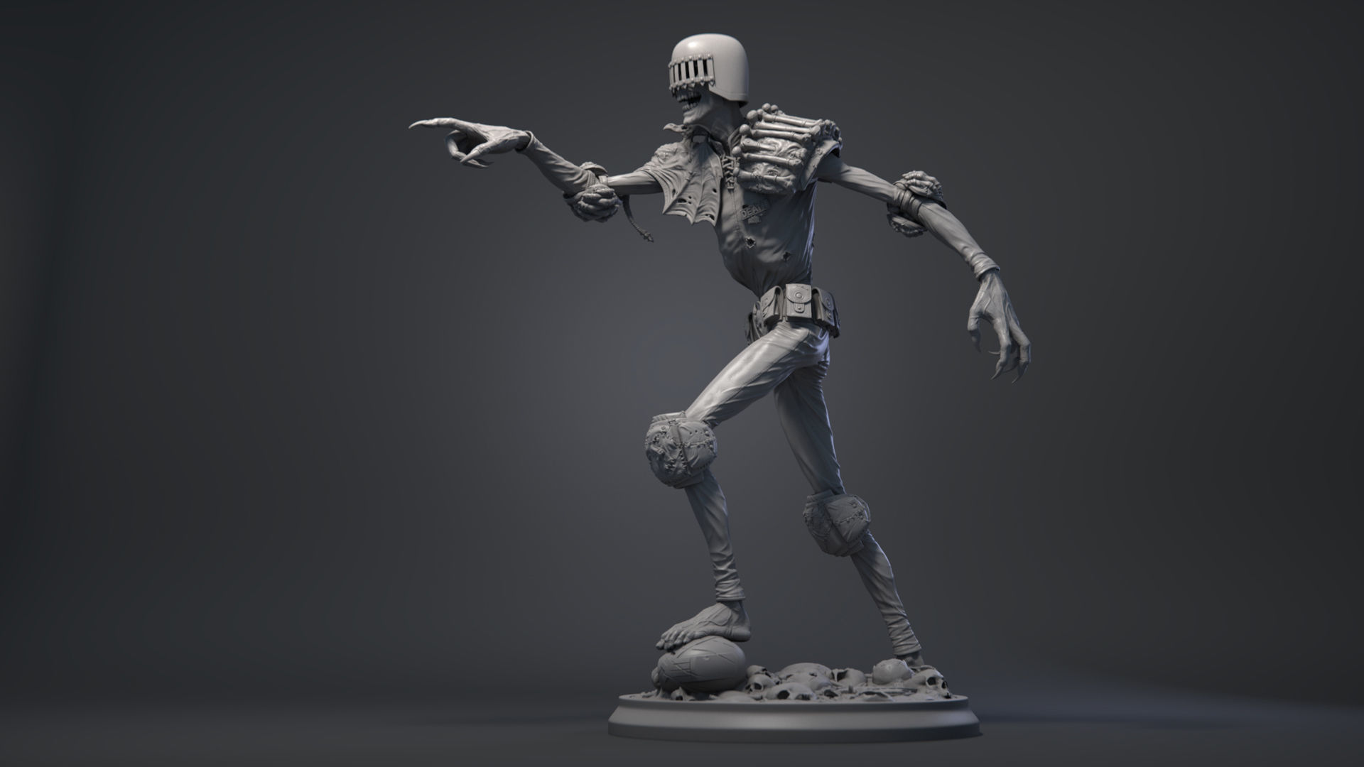 Judge Death statue fan art 3D print model_4