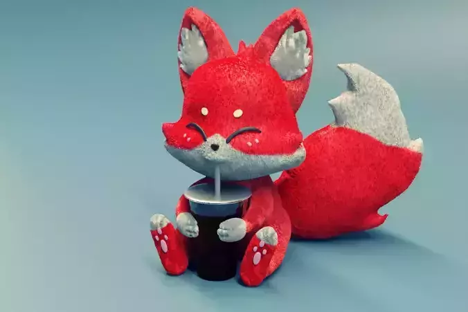 Stylized red fox