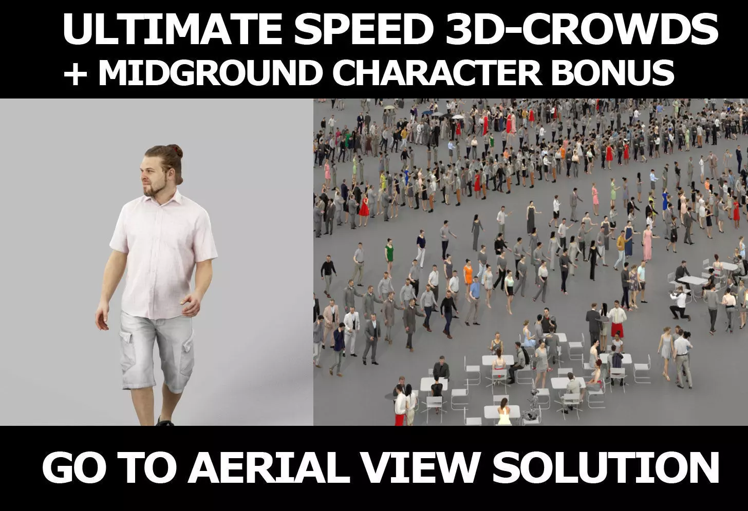 3d crowds and Keen Shorts a Midground Casual Man Summer Walking 3D Model Collection_0
