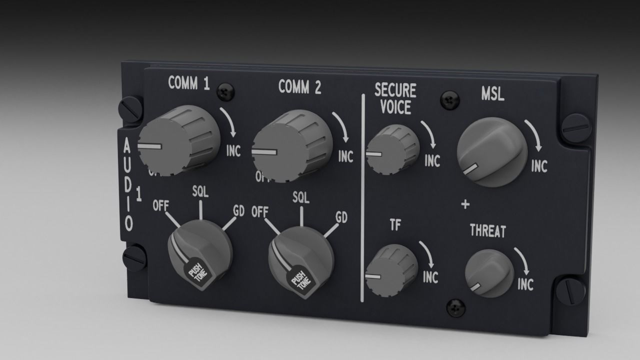F16 AUDIO 1 Panel 3D model_2