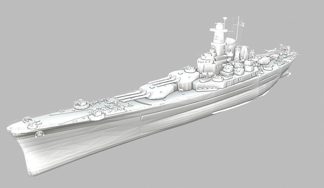 BattleShip Low-poly 3D model_3