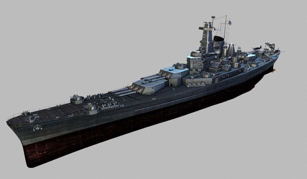 BattleShip Low-poly 3D model_2