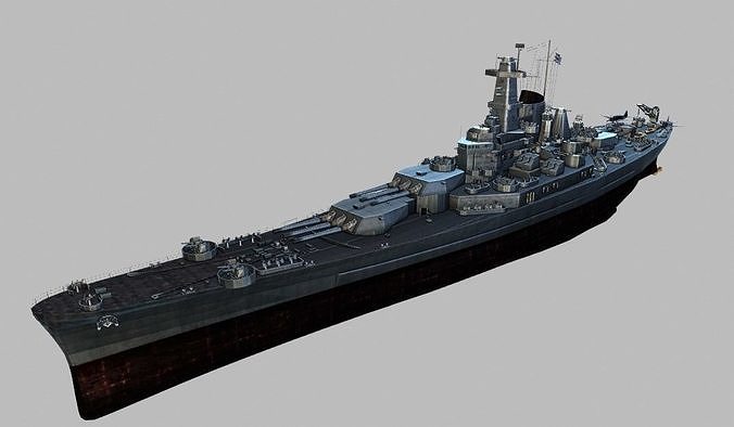 BattleShip Low-poly 3D model