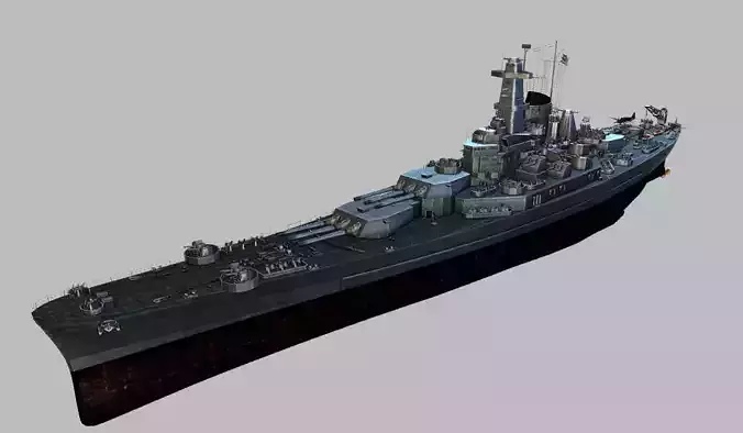 BattleShip Low-poly 3D model