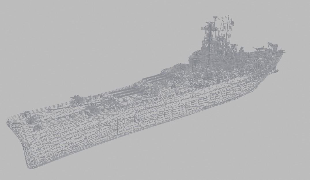 BattleShip Low-poly 3D model_4