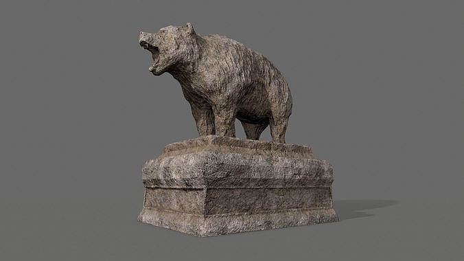 Bear Statue 4 Low-poly 3D model