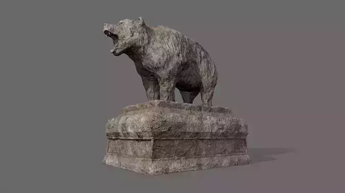 Bear Statue 4 Low-poly 3D model