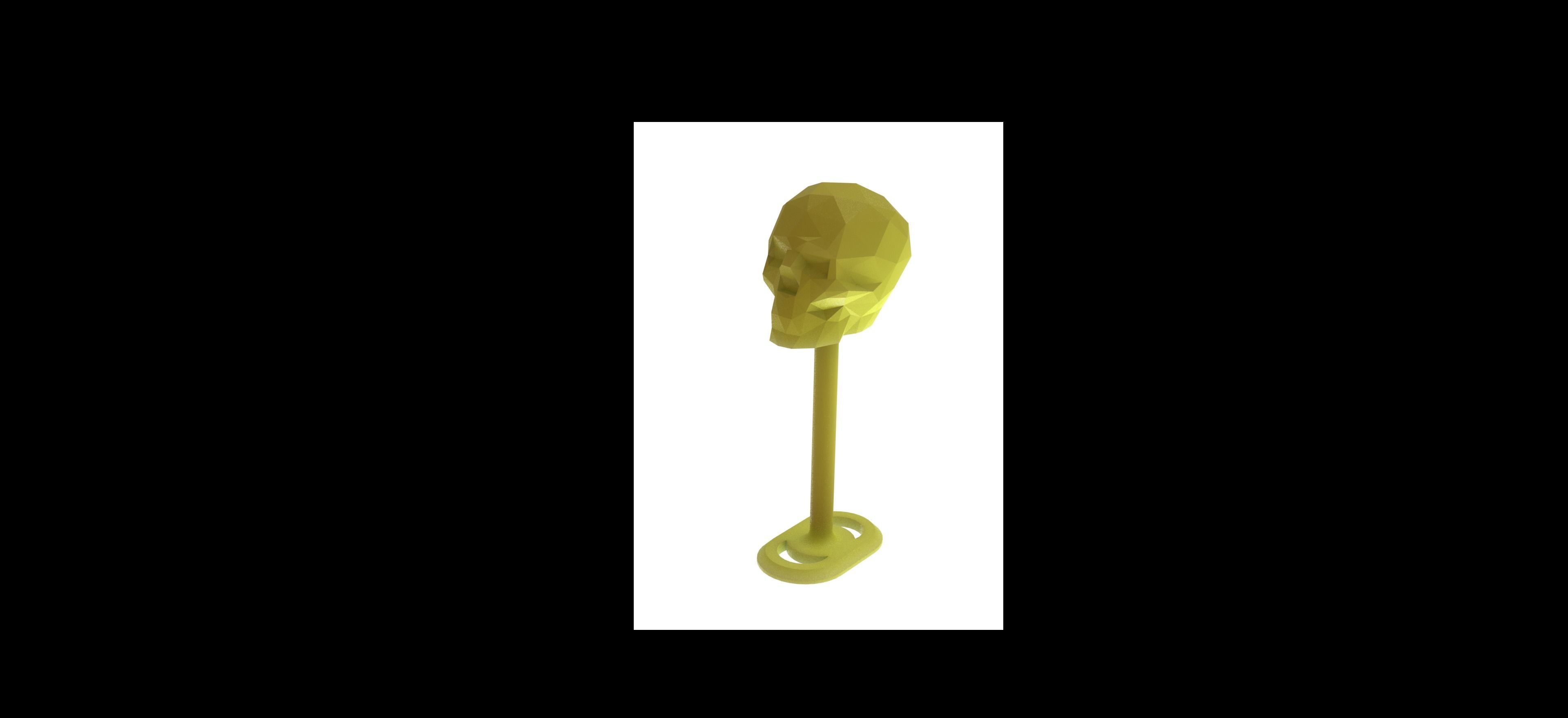 Low Poly Skull Helmet Stand 3D print model_3
