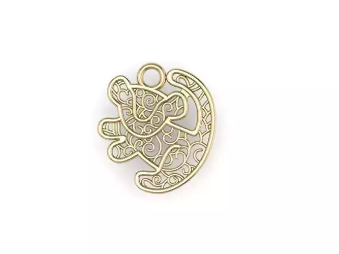 Pendant Simba ready for 3d print