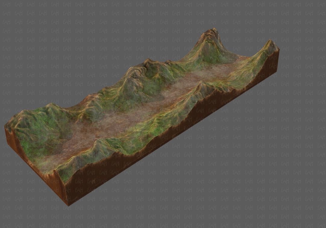 Terrain V03 Low-poly 3D model_6