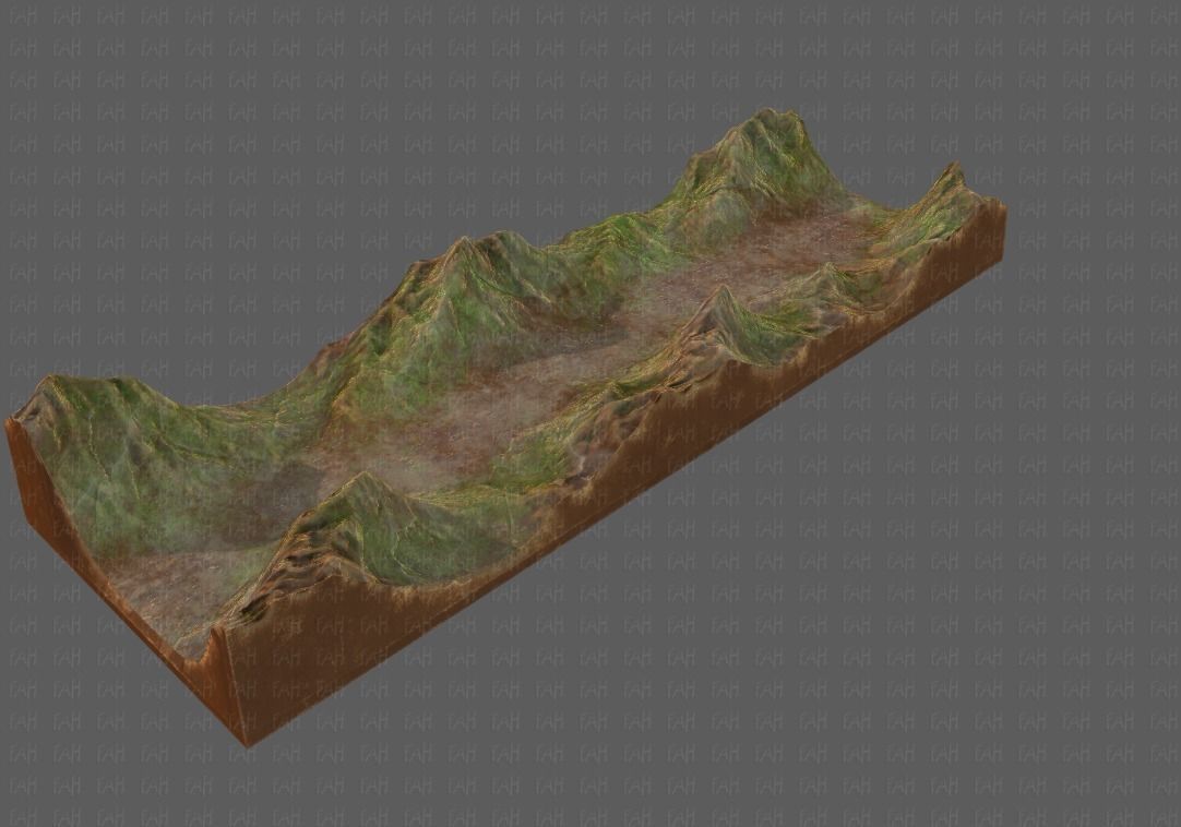 Terrain V03 Low-poly 3D model_2