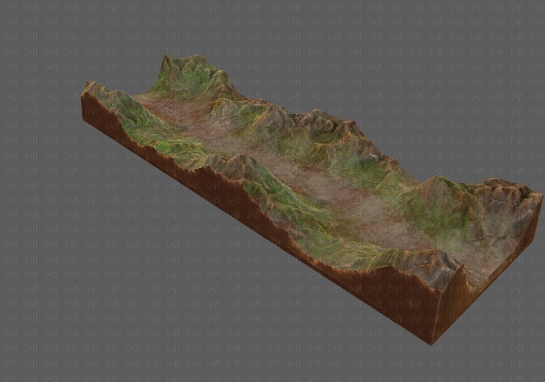 Terrain V03 Low-poly 3D model_4