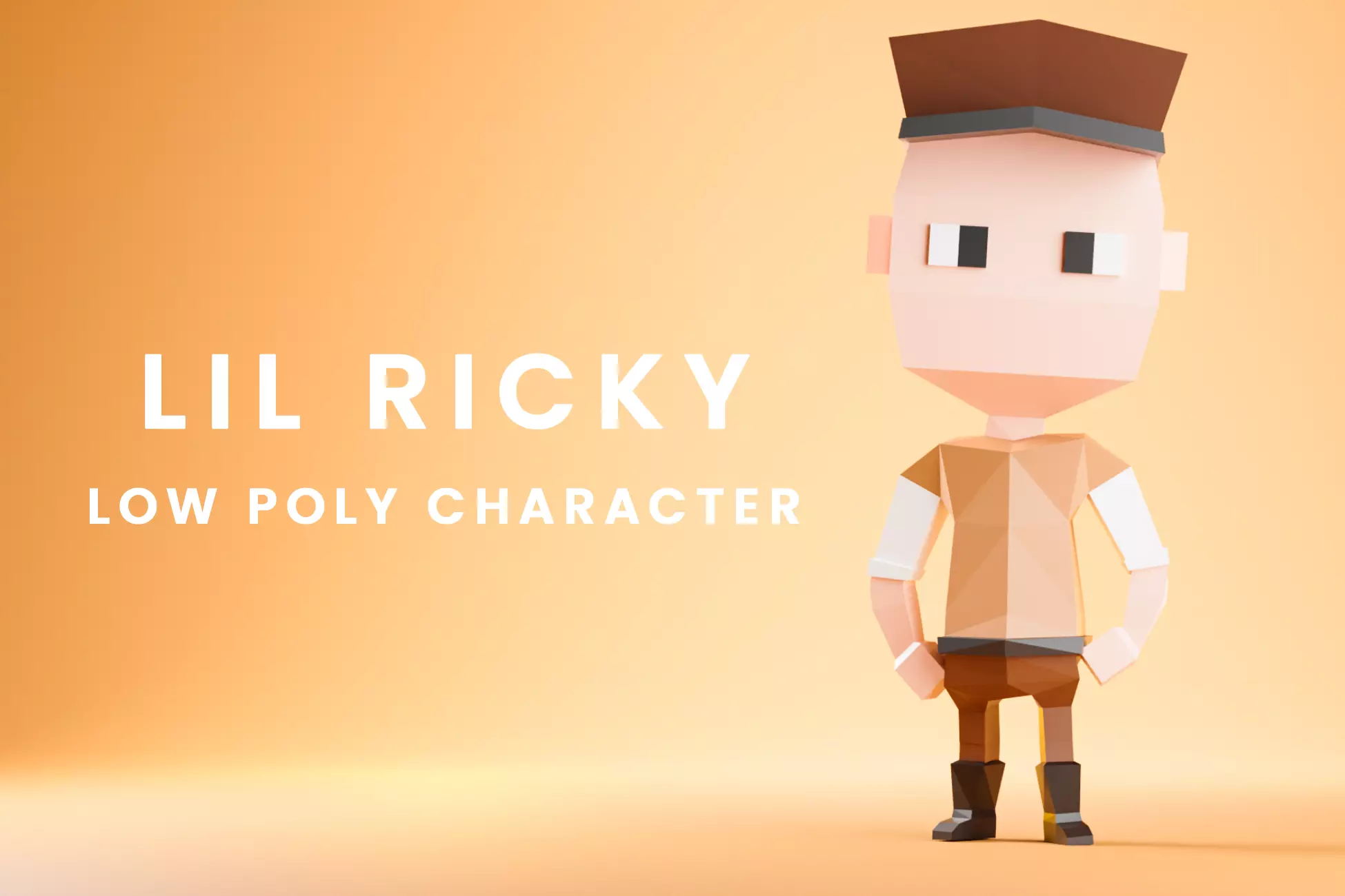 Lil Ricky Low Poly Rigged and Animated Character Low-poly 3D model