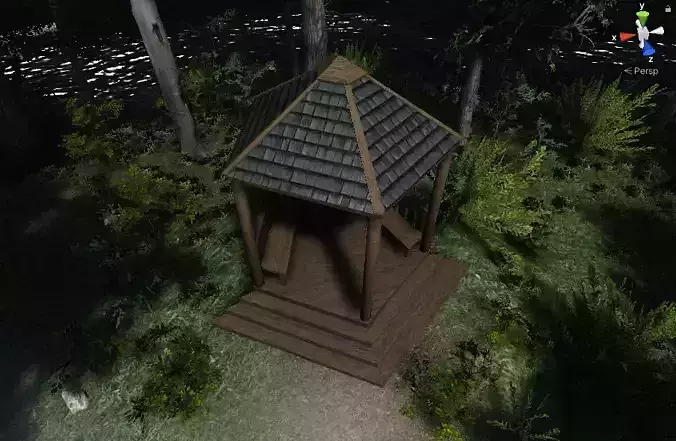 Gazebo in woods