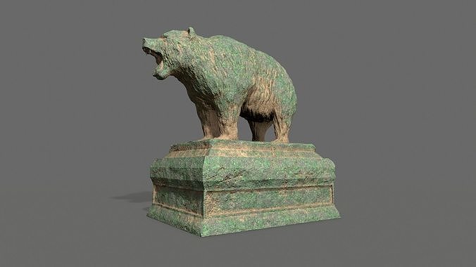 Bear Statue 7 Low-poly 3D model