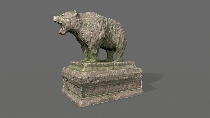 Bear Statue 8 Low-poly 3D model