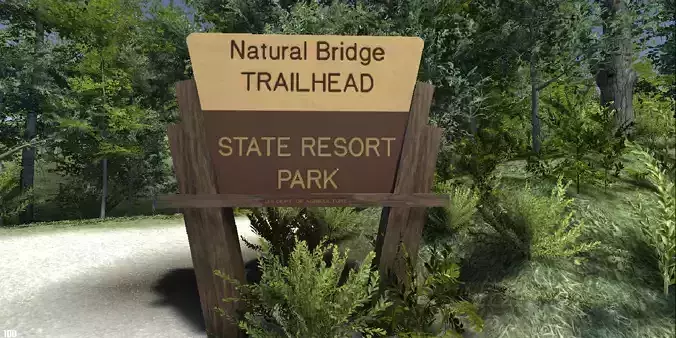 Trailhead natural bridge state resort park