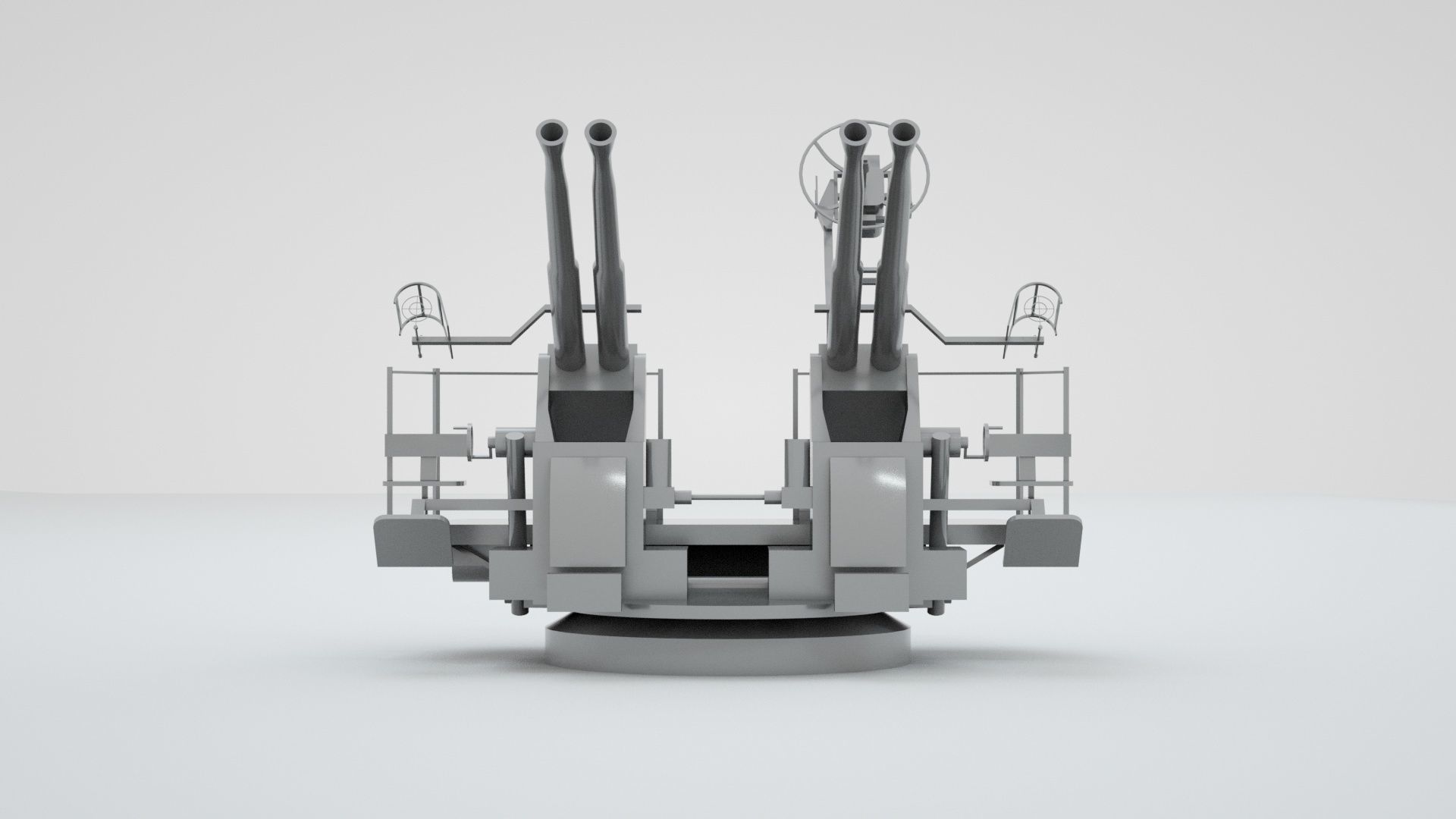 40mm Bofors Quad Anti-aircraft gun Mk2 3D model_4