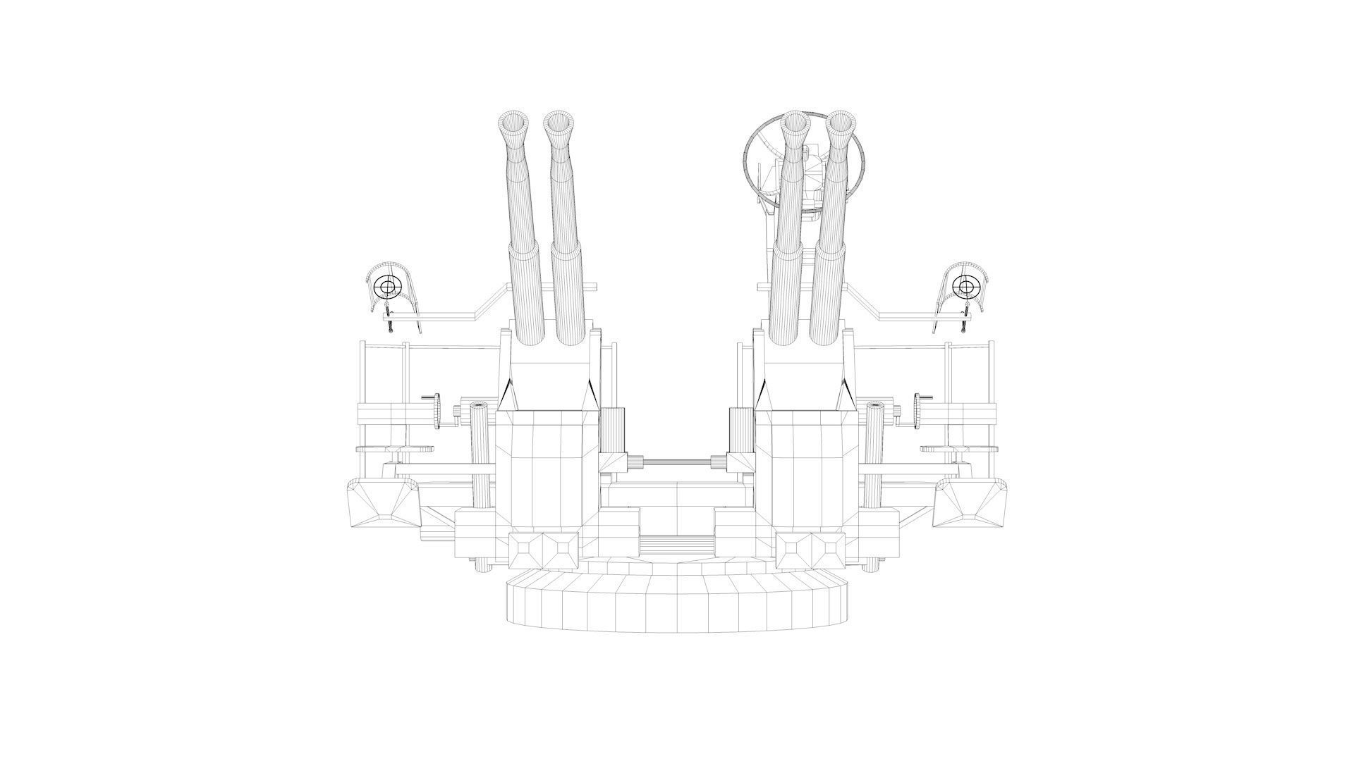 40mm Bofors Quad Anti-aircraft gun Mk2 3D model_9