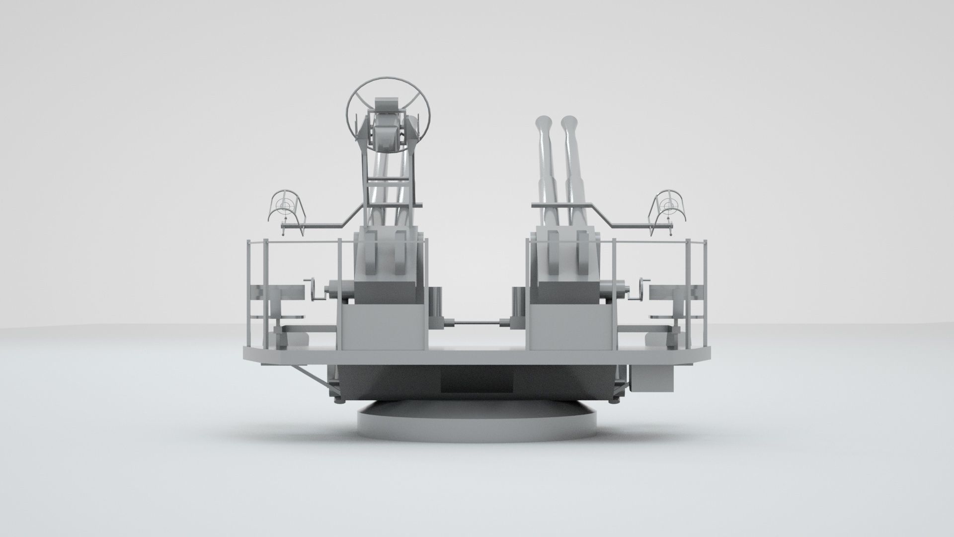 40mm Bofors Quad Anti-aircraft gun Mk2 3D model_3